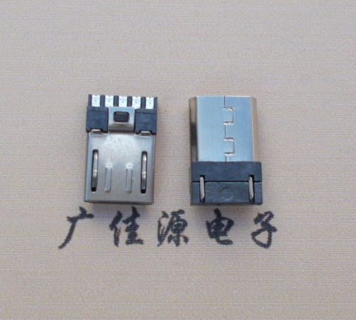 Micro USB 公头焊线短体10.5mm胶芯3.0前五后五