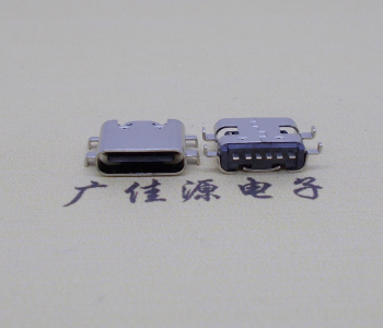 板上型卧式Type-c6p母座四脚沉0.8mm/1.2mm/1.6mm无弹。